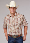 Roper Men Tan/Cream/Wine Plaid