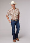 Roper Men Tan/Cream/Wine Plaid