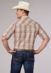 Roper Men Tan/Cream/Wine Plaid