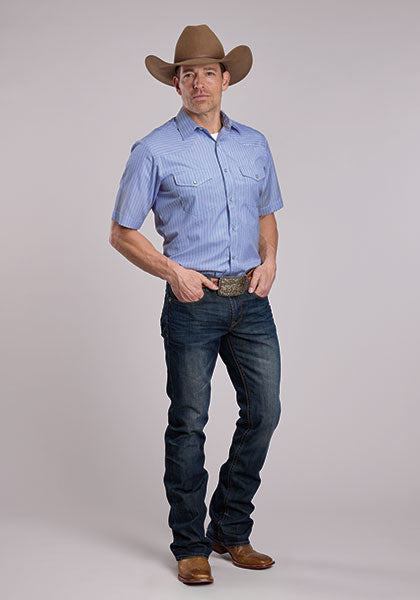 Roper Blue/White Wide Stripe