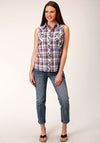 Roper Women Wine, Navy, And White Plaid