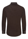 Rodeo Men's Western Solid Cotton Twill Snap Shirt - Brown
