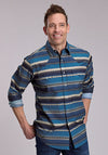 Roper Serape Stripe Western Snap Shirt - Broken horn