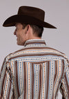 Roper Vintage Vertical Stripe Snap Shirt - Broken horn