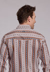 Roper Desert Stripe Print Snap Western Shirt - Broken horn