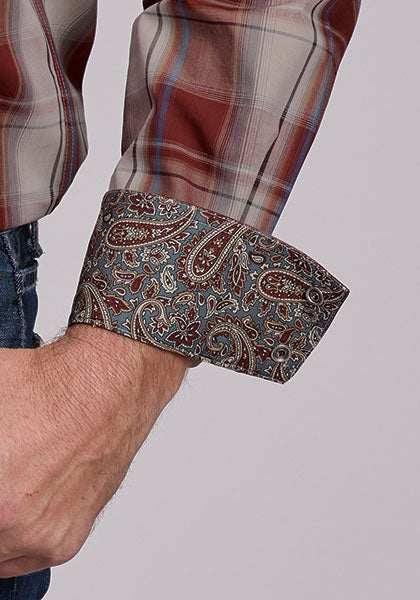 Roper Red Rock Plaid Western Snap Shirt - Broken horn