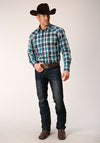 Roper Men Blueberry Plaid