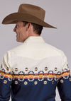 Roper Vinatge Collection Ombre Aztec Border Snap Shirt - Broken horn