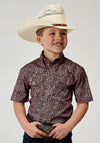 Roper Boy's Button Down Red Paisley