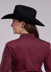 Roper Solid Poplin Snap Shirt  Women - Broken horn