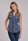 Roper Blue Denim Western Blouse
