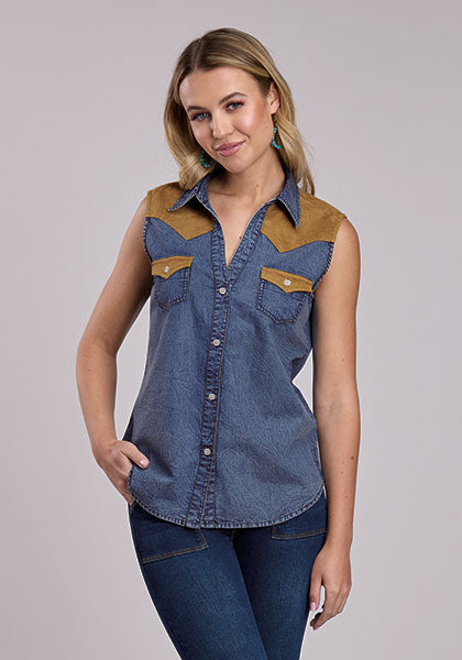 Roper Blue Denim Western Blouse