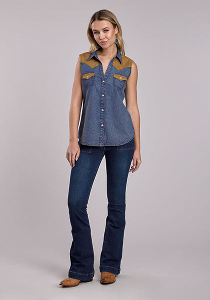 Roper Blue Denim Western Blouse