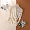 Semi Sheer Mesh Floral Lace Layering Top