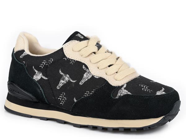 Roper Woman Black Giddyup Longhorn Jogger Shoes