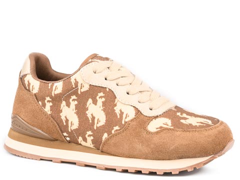 Roper Woman Black Giddyup Longhorn Jogger Shoes - Broken horn