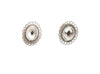 Silver Flower Concho Earring w/ Rhinestone