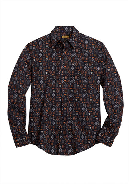 Tin Haul Aztec Print Snap Shirt - Broken horn