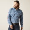 Ariat Men Team Wayde Classic Fit Shirt - Moonlit Ocean