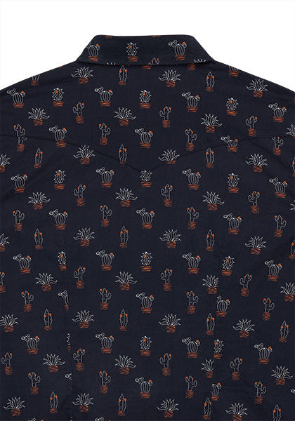 Tin Haul Women's Potted Plant Print Snap Shirt - Broken horn