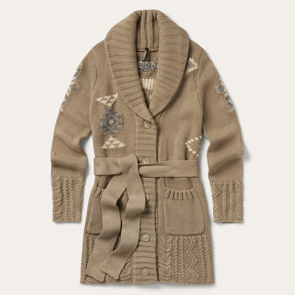 Stetson Women's Western Shawl Cardigan - Broken horn