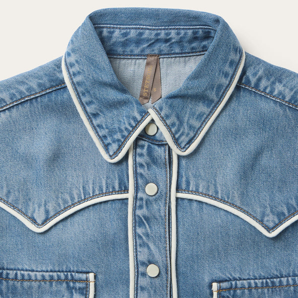 Stetson Piped Denim Blouse
