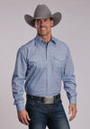 Stetson Steel Blue Western Snap Shirt - Broken horn