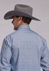 Stetson Steel Blue Western Snap Shirt - Broken horn
