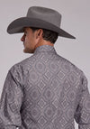 Stetson Grey Medallion Paisley Western Snap Shirt - Broken horn