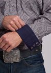 Stetson Grey Medallion Paisley Western Snap Shirt - Broken horn