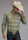 Stetson Mens 2 Pocket Sand Ridge Plaid Snap Shirt