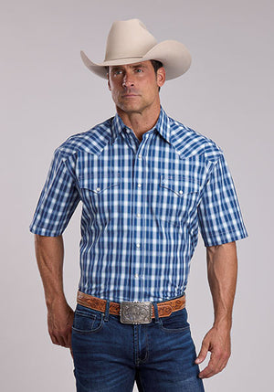 Stetson Navy Checker Snap Shirt