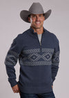 Stetson Men's Aztec Border Sweater - Broken horn
