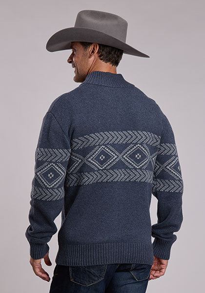 Stetson Men's Aztec Border Sweater - Broken horn