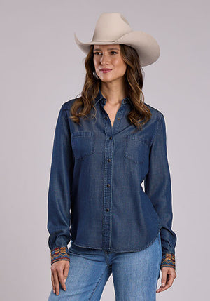 Stetson Women Denim Snap Blouse