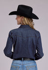 Stetson Women's Dark Denim Light Weight Blouse - Broken horn