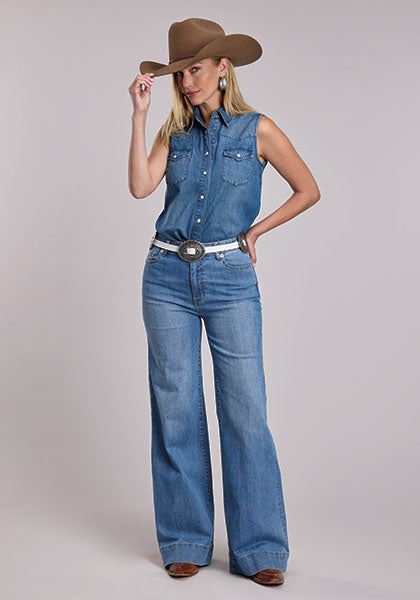 Stetson Western Sleeveless Back Embroidered
