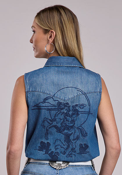 Stetson Western Sleeveless Back Embroidered