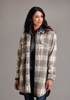 Stetson Womens Novelty Solid Neutral Plaid Oversized