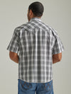 Wrangler Mens Westerm Snap Plaid Shirt - Chess Grey