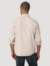 Wrangler Mens Retro Premium Long SLeeve Button Down Soild Shirt - Pale Tan