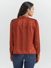 Wrangler Women's Satin Rodeo Blouse  - Burnt Orange