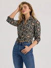 Wrangler Women's Floral Slim Western Snap Shirt