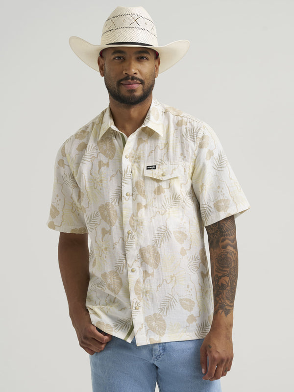 Wrangler Short Sleeve Snap Shirt - Broken horn