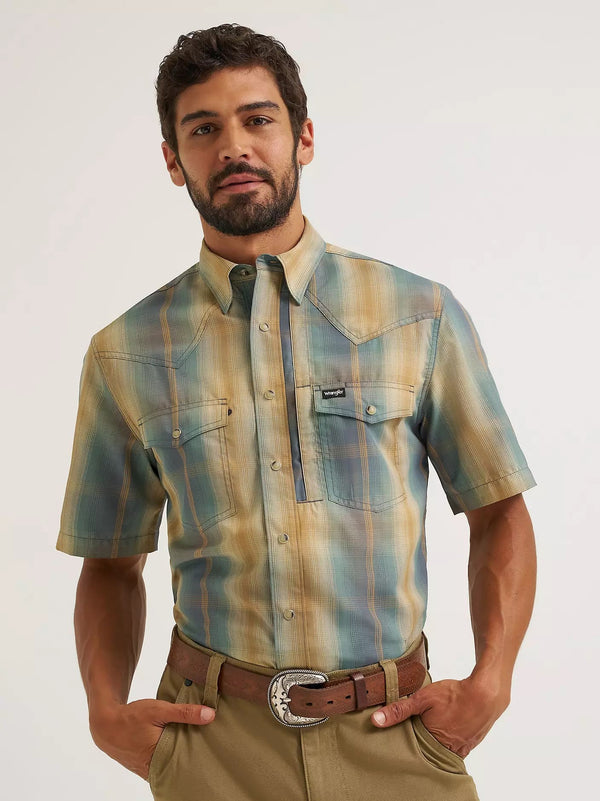 Wrangler All Terrain Gear Performance Plaid Shirt - Broken horn