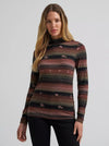Wrangler Women's Rambling Ridge Mock Neck Top - Broken horn