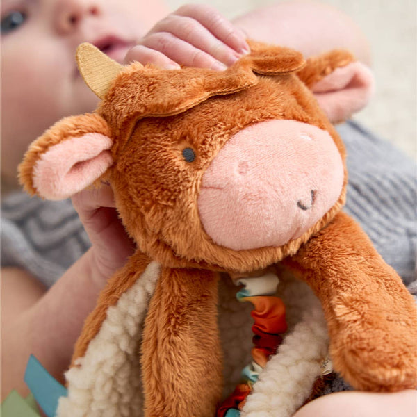 Itzy Ritzy Highland Cow Itzy Friends Lovey™ Plush - Broken horn