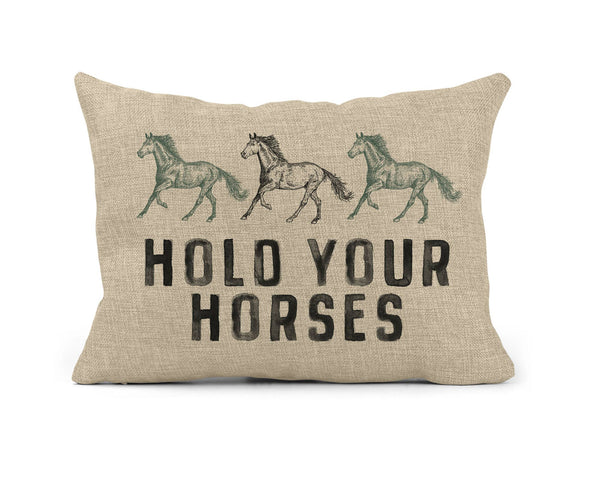 Hold Your Horses Rectangle Pillow