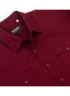 Rodeo Men's Western Solid Cotton Twill Snap Shirt - Burgundy