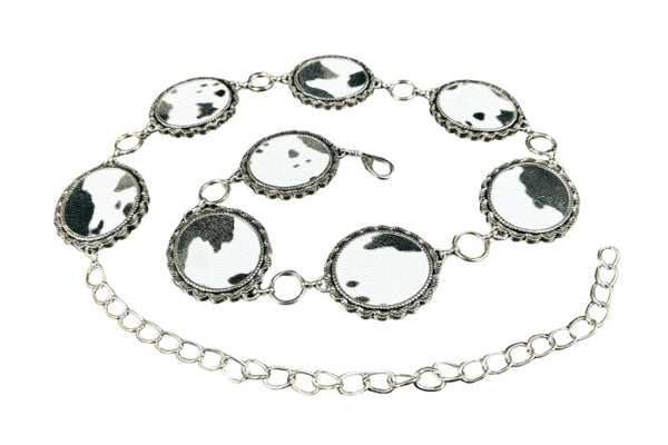 Cow Print Chain Belt